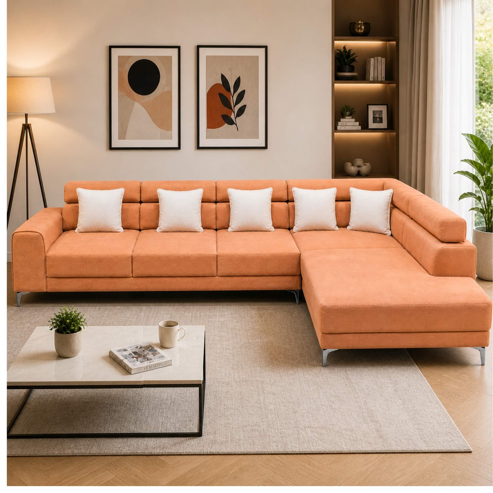 Corium L-Shape Sofa – Crafted Comfort with Contemporary Appeal