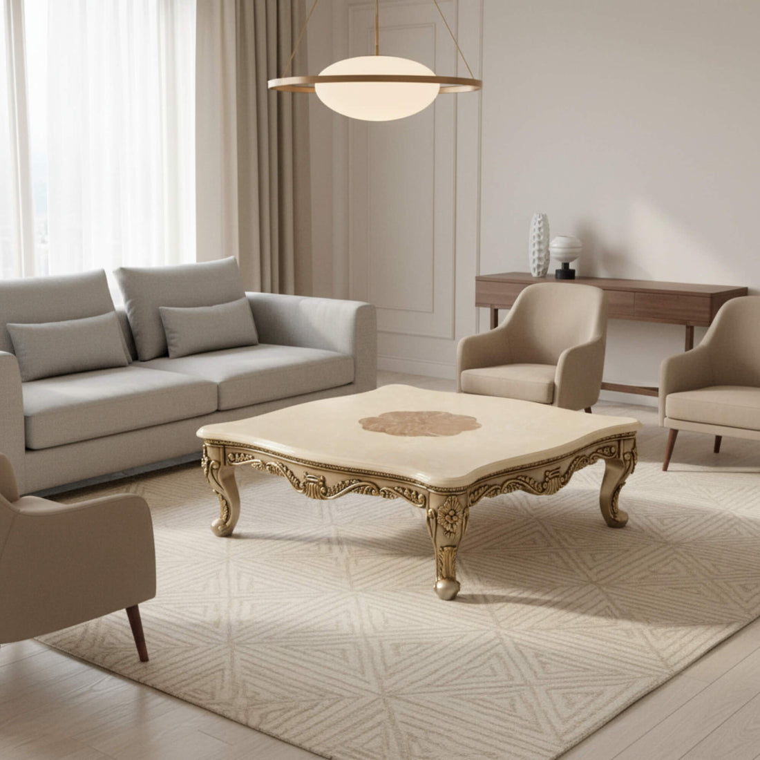 French Marble Centre Table–Timeless Grandeur