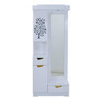 Floral Dressing Table  Glossy White Dressing Unit with Mirror & Storage