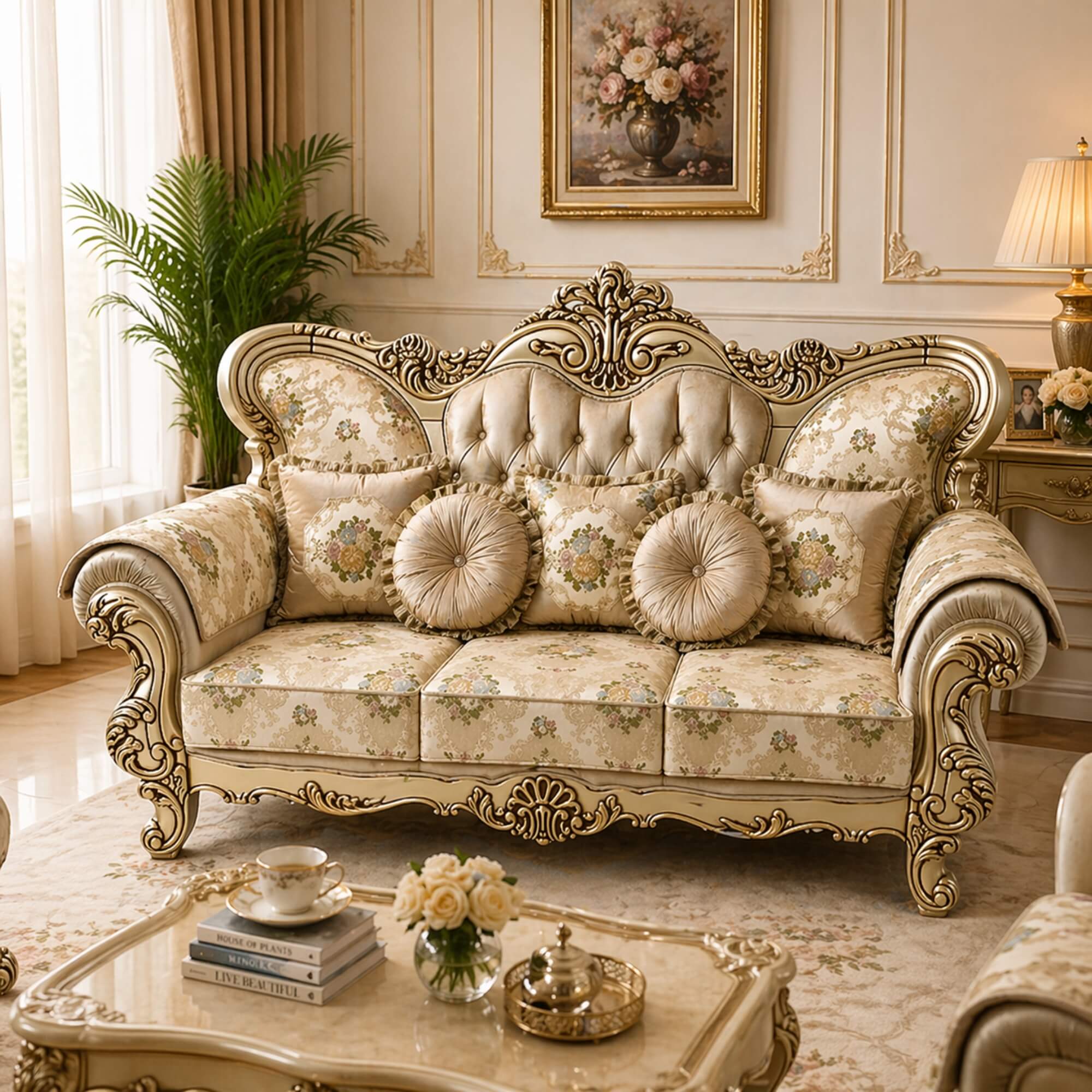 French Carvin 3 Seater Sofa- Ornate Royal Collection