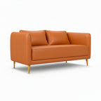 Erica Modern Maroon Leatherette Sofa – A Statement of Comfort & Style