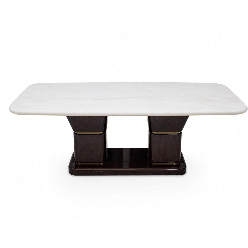 Spike Marble Table 6+1 Seater – Bold Geometry with Luxe Marble Appeal