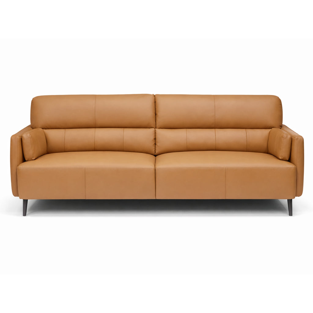 Salone 3-Seater Leather Sofa – Premium Mustard Leather Sofa for Living Rooms