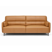Salone 3-Seater Leather Sofa  Premium Mustard Leather Sofa for Living Rooms
