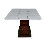 Marble 6-Seater Dining Table Set with Urban Chairs  Solid Wood & Marble