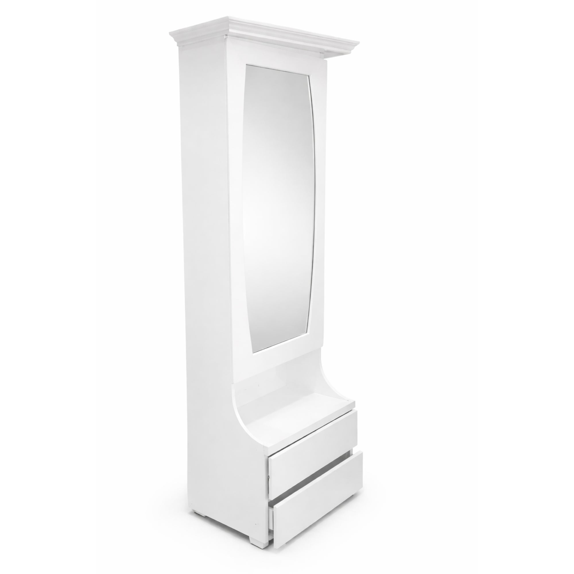 Pecon Dressing Table – Modern White Gloss Finish with Drawer Storage & Space-Saving Design