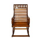 Stellar Solid Wood Rocking Chair - Walnut Gloss Finish