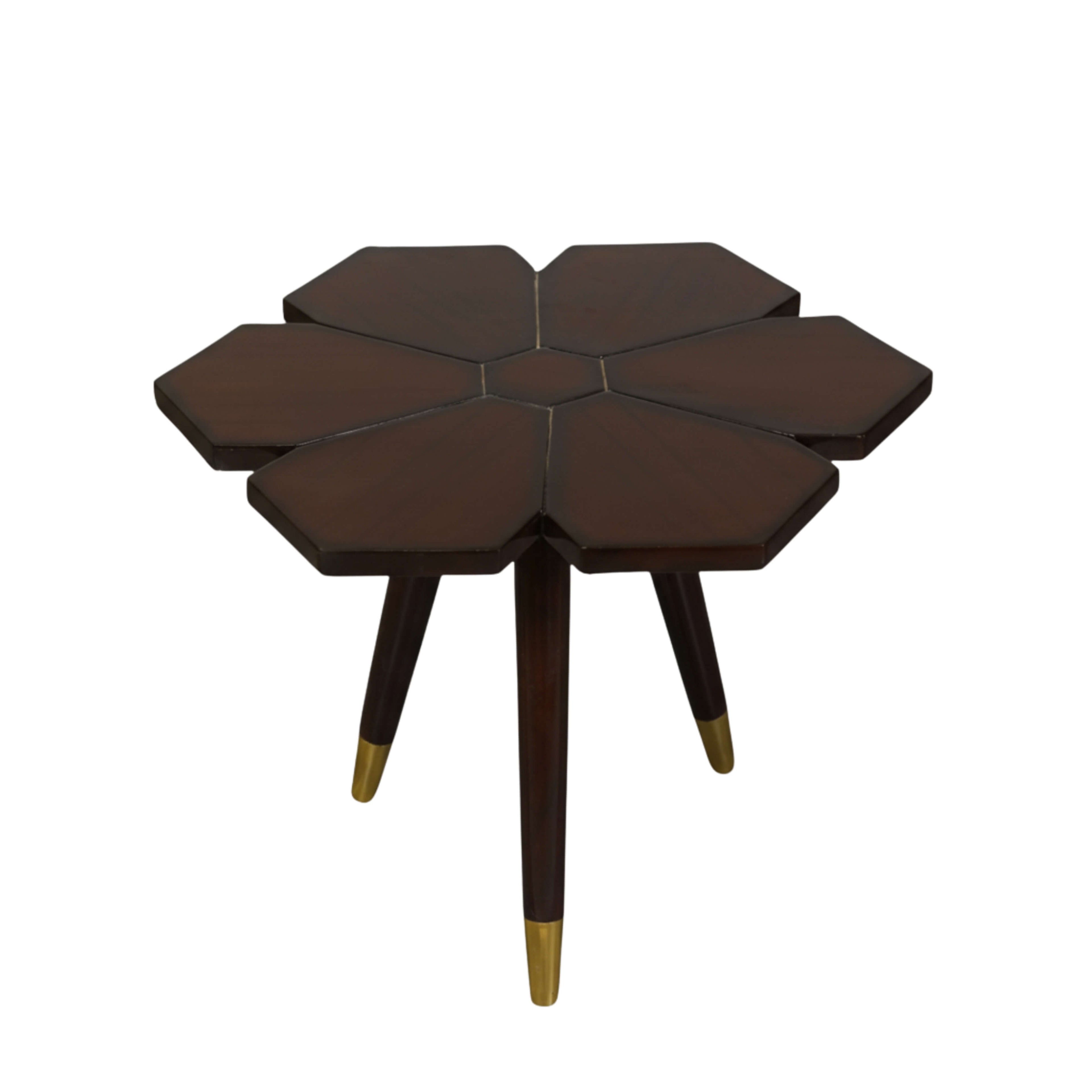 Kamal End Table  Walnut Solid Wood Side Table for Living Spaces