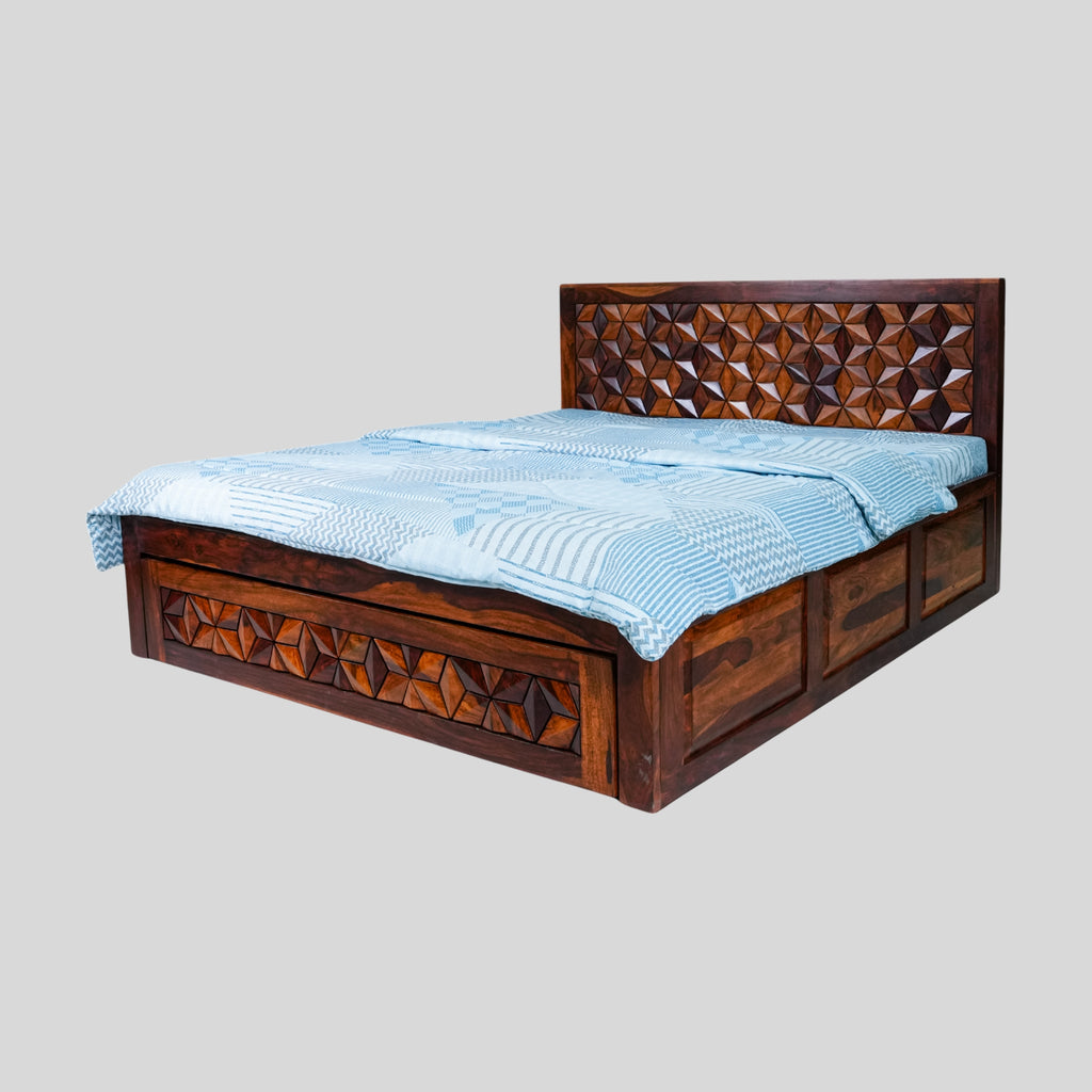 Star Diamond King Bed with Storage  Elegance Meets Utility