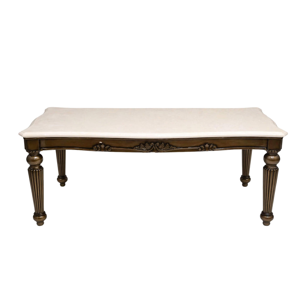 Comber Marble 6+1 Seater Dining Table Metallic – Timeless Craftsmanship with Metallic Accents