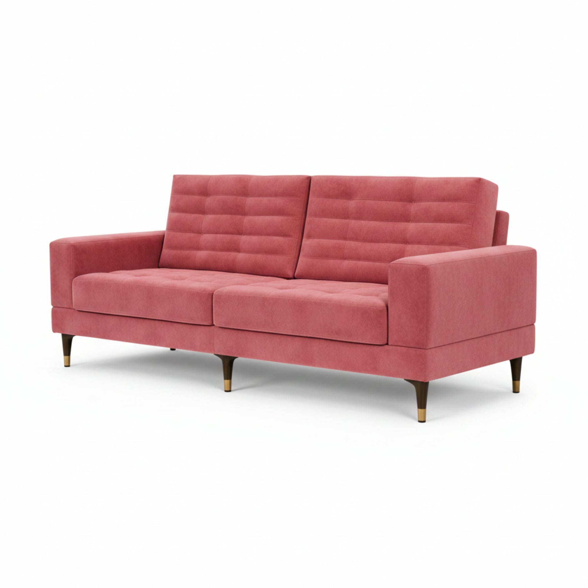 Munich 2 Seater Sofa: Compact Burgundy Suede with Modern Comfort and Style
