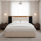 Flute King Bed with Storage – Modern Elegance with Fluted Detailing