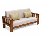 Nicco 3 Seater Sofa- Solid Wood Frame with Quilted Upholstery & Timeless Comfort