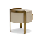 Rustic Night Stand – Textured Finish with Gold Accent Frame