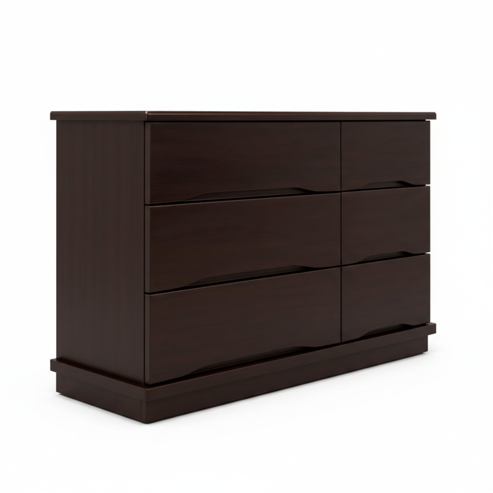 Karya Chest Of Drawers With Glass Top- Clarity Walnut Chest