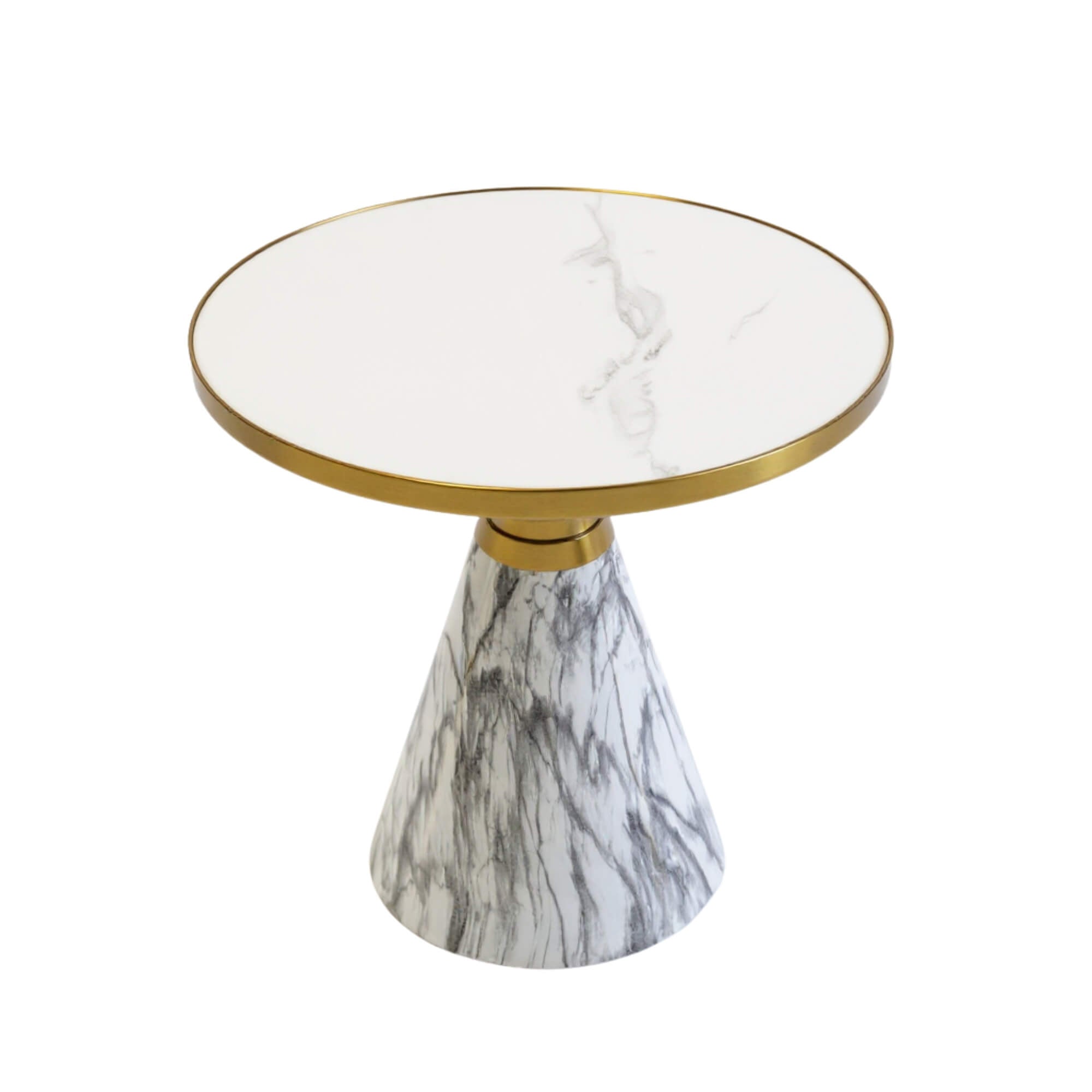 Hening End Table A57 – White & Gold Modern Side Table for Living Spaces
