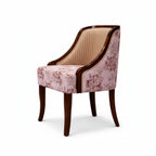Decorative chair with floral pattern on a white background