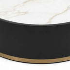 N459E Coffee Table- Modern Round Marble-Top Center Table with Contemporary Elegance