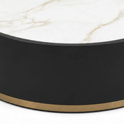 N459E Coffee Table- Modern Round Marble-Top Center Table with Contemporary Elegance
