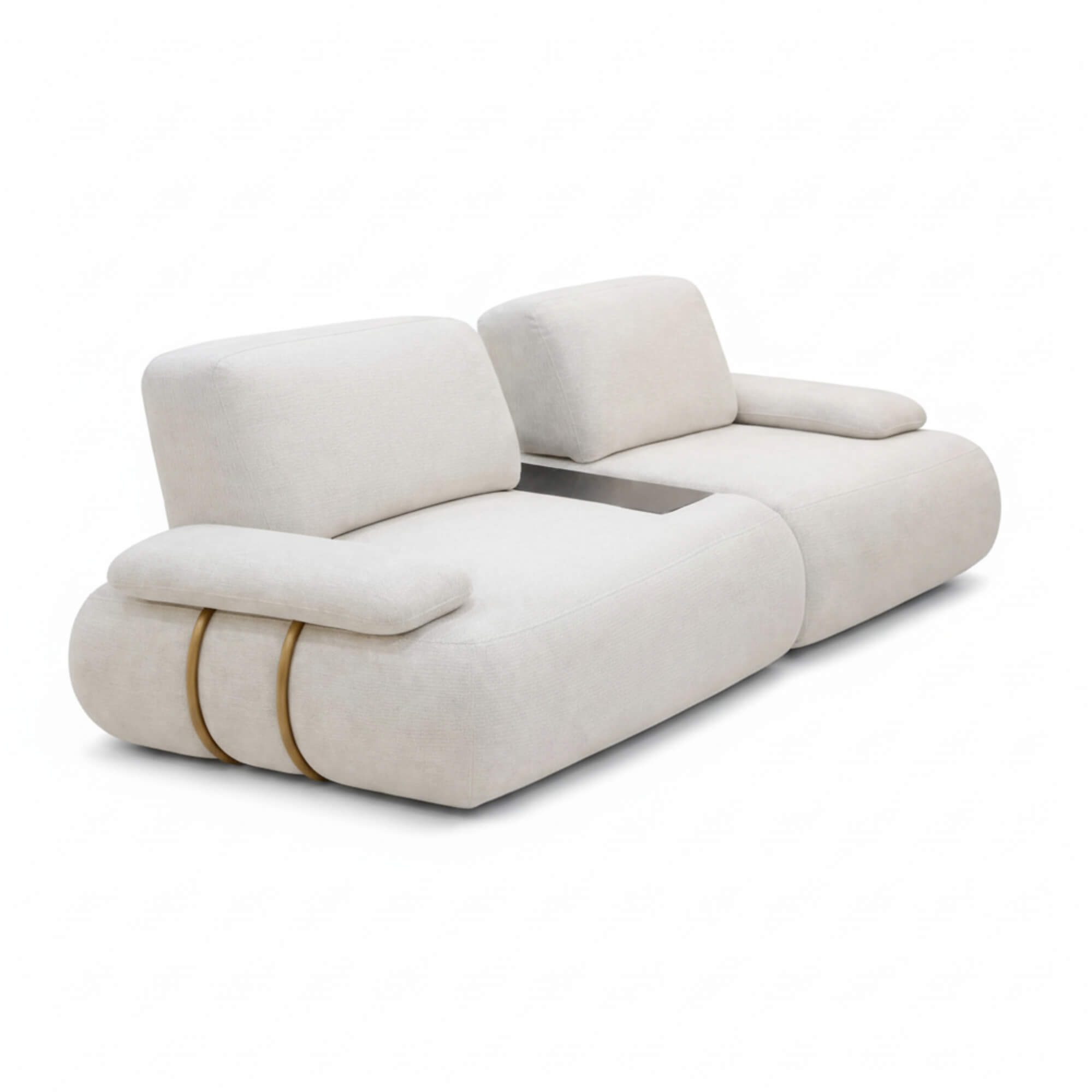 Soho 3 Seater Sofa- Modern Modular Design with Plush Cushions & Metallic Accent