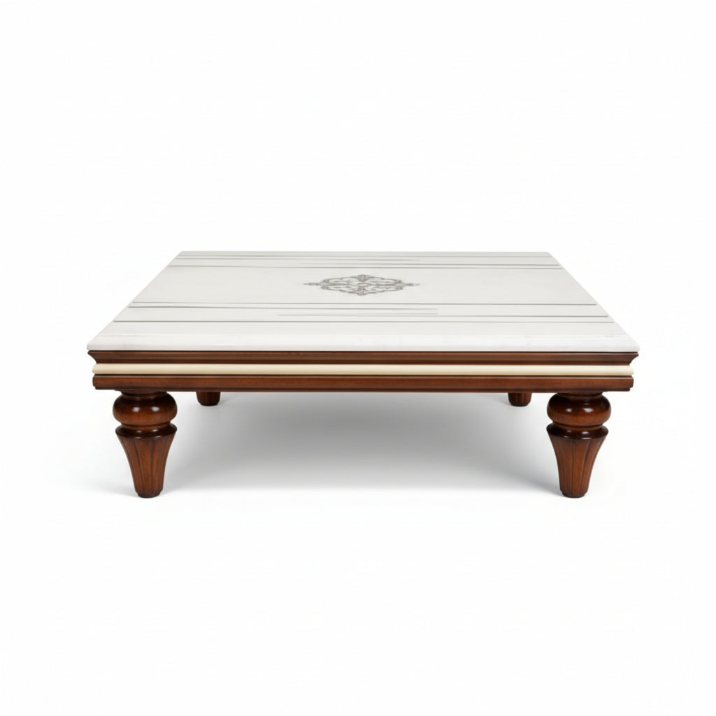 Conor Marble Coffee Table – Luxury Walnut Finish with Premium Marble Top