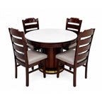 Averi Marble 4+1 Seater Round Dining Table – Timeless Sophistication with Modern Marble Charm