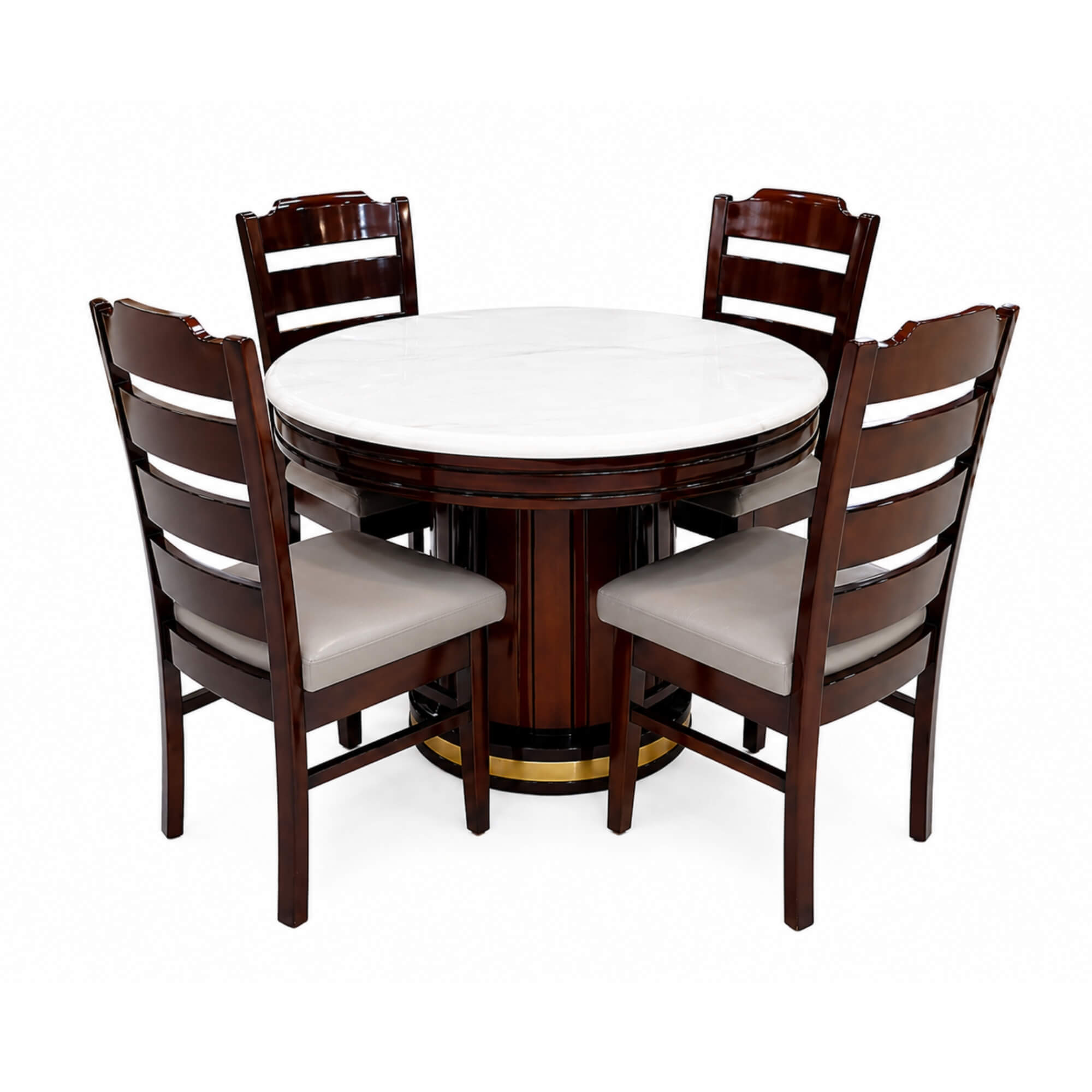 Averi Marble 4+1 Seater Round Dining Table – Timeless Sophistication with Modern Marble Charm