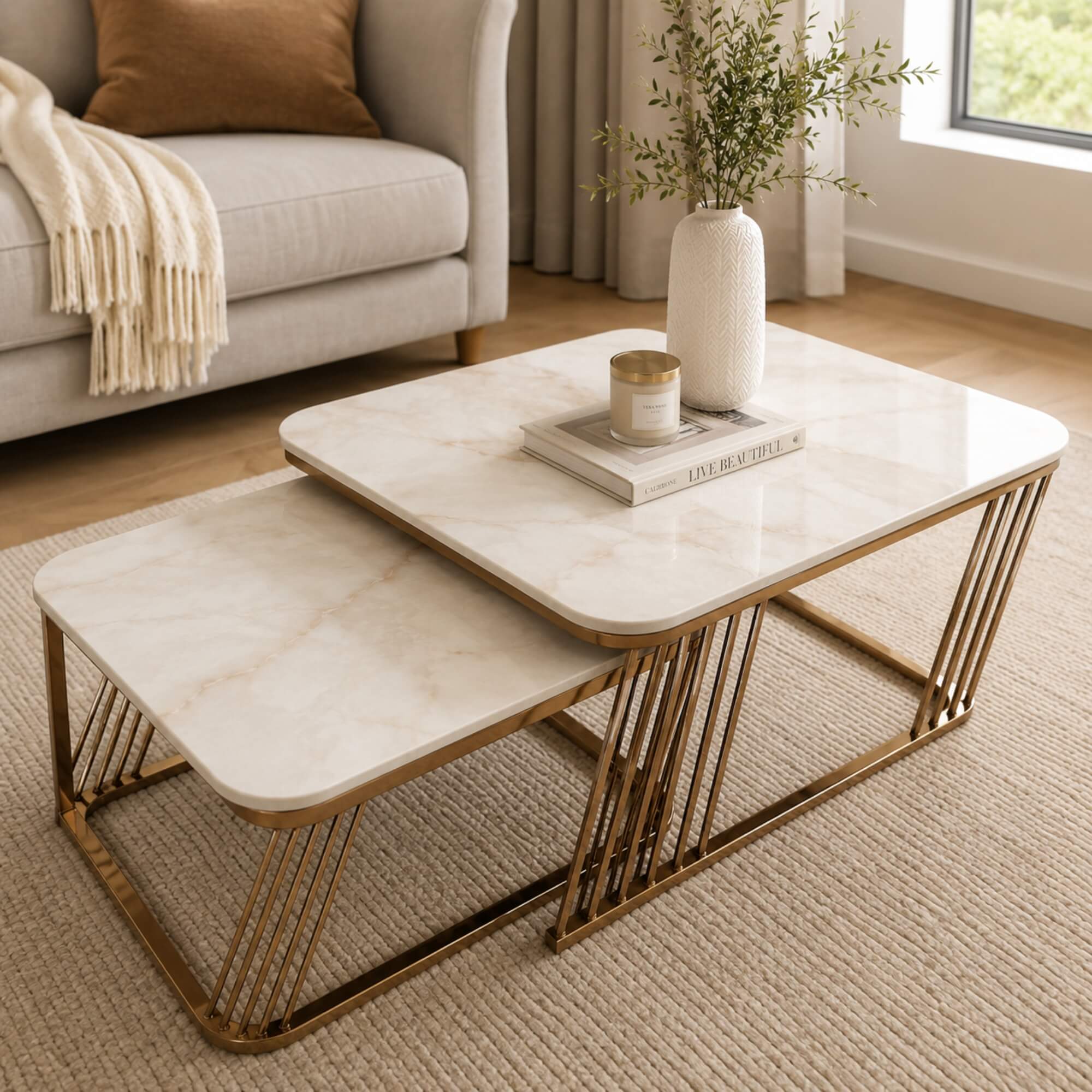Glance Coffee Table As43 – Contemporary Layered Design with Luxe Appeal