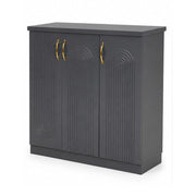 Whirlpool Shoe Rack with 3 Drawers- Shoe Rack with Gold Handles & Concealed Storage
