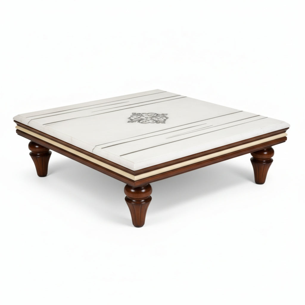Conor Marble Coffee Table – Luxury Walnut Finish with Premium Marble Top