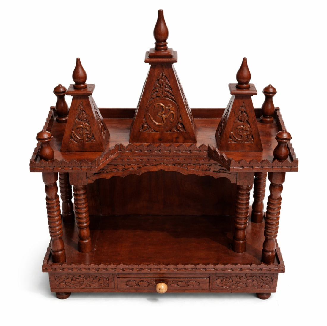 Trident Temple 24  Handcrafted Solid Wood Pooja Mandir