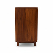 Wooden cabinet with a white background
