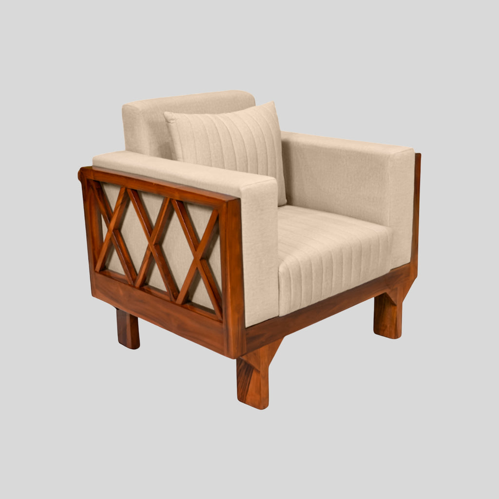 Cross 1-Seater Sofa – A Timeless Blend of Comfort and Elegance