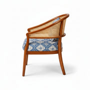 Korine Lobby Chair - Modern Blue Fabric Upholstered Chair with Solid Wood Frame