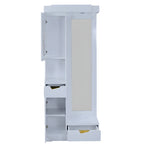 Floral Dressing Table  Glossy White Dressing Unit with Mirror & Storage
