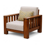 Nicco 1 Seater Sofa- Solid Wood Frame with Quilted Upholstery