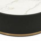 N459E Coffee Table- Modern Round Marble-Top Center Table with Contemporary Elegance