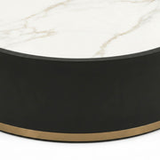 N459E Coffee Table- Modern Round Marble-Top Center Table with Contemporary Elegance