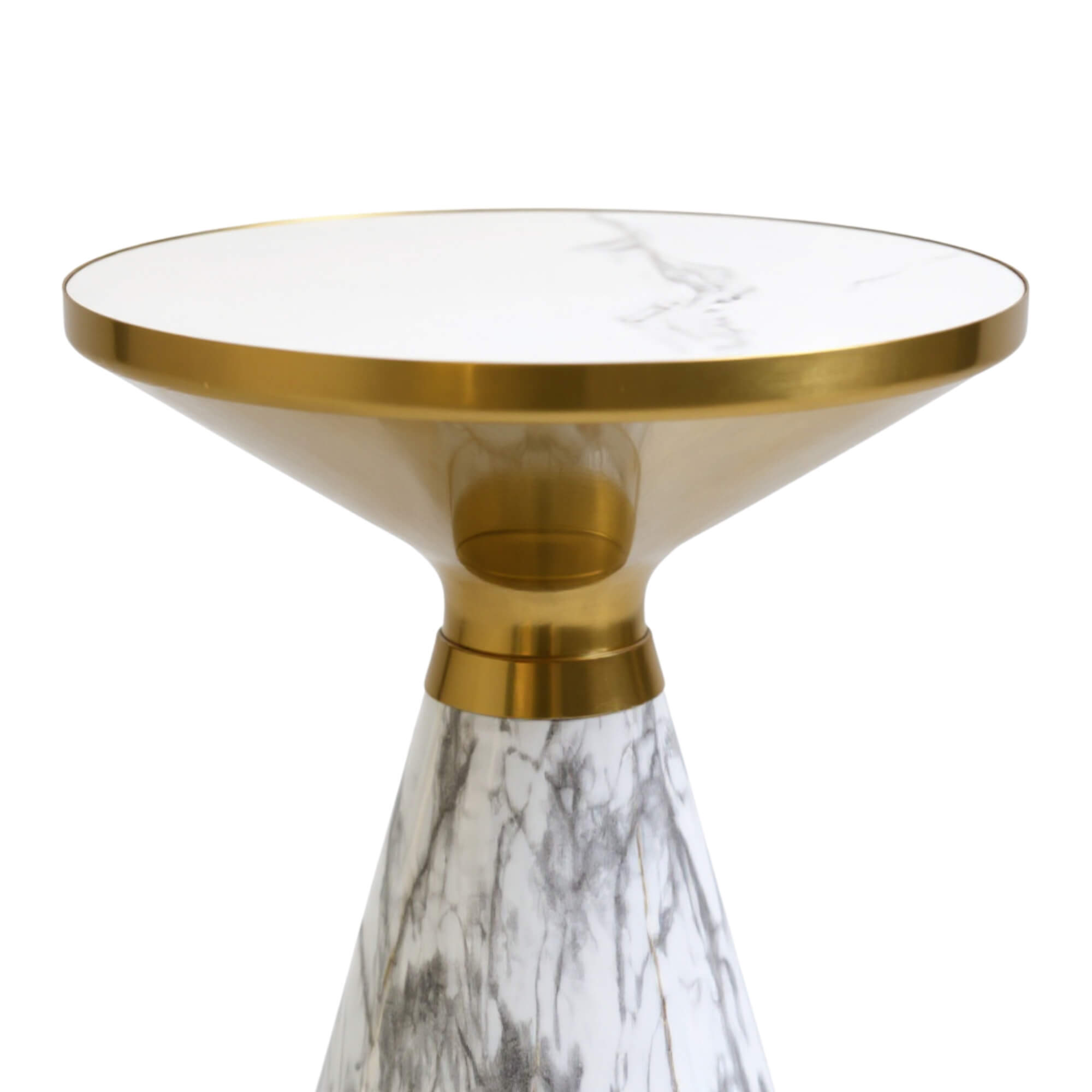 Hening End Table A57 – White & Gold Modern Side Table for Living Spaces
