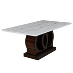 Marble 6-Seater Dining Table Set with Urban Chairs – Solid Wood & Marble