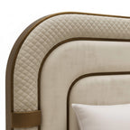 Rustic King Bed With Storage – Upholstered Frame with Statement Layered Headboard