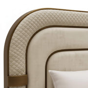 Rustic King Bed With Storage – Upholstered Frame with Statement Layered Headboard