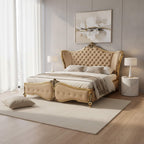Harmony Carvin King Bed with Storage – Ornate Craftsmanship with Grand Comfort