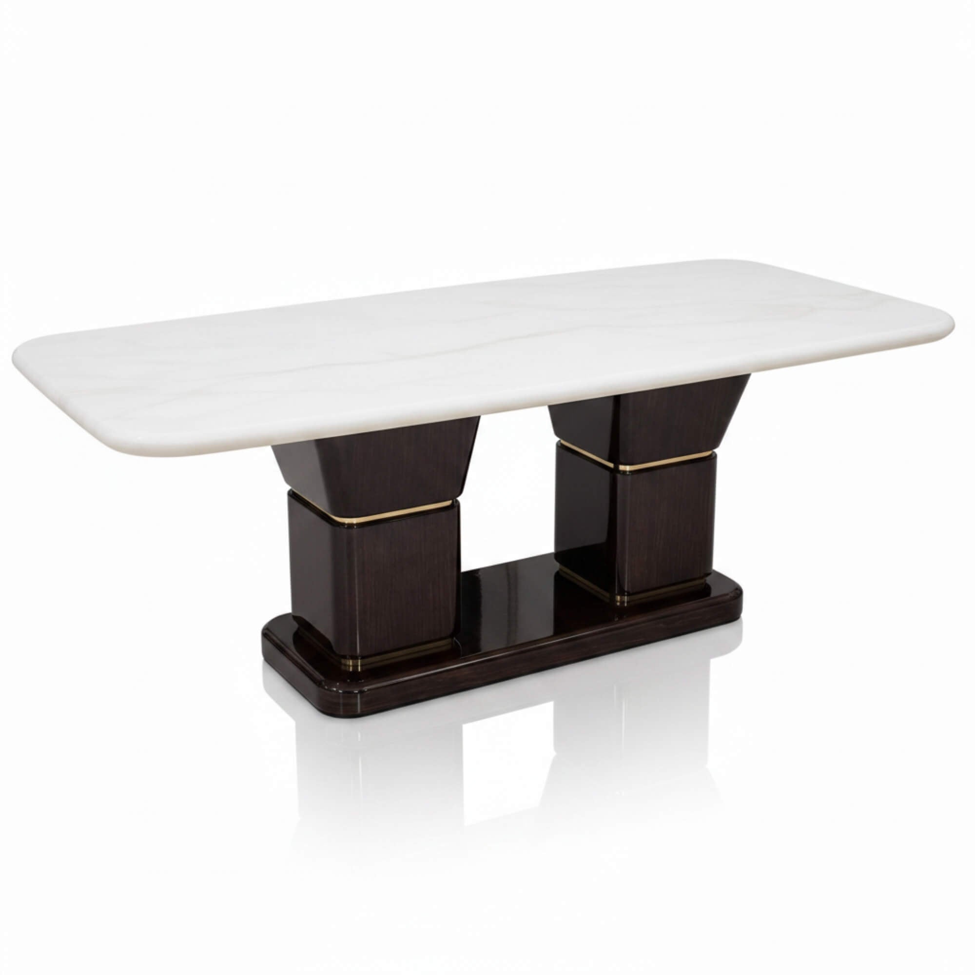 Spike Marble Table 6+1 Seater – Bold Geometry with Luxe Marble Appeal