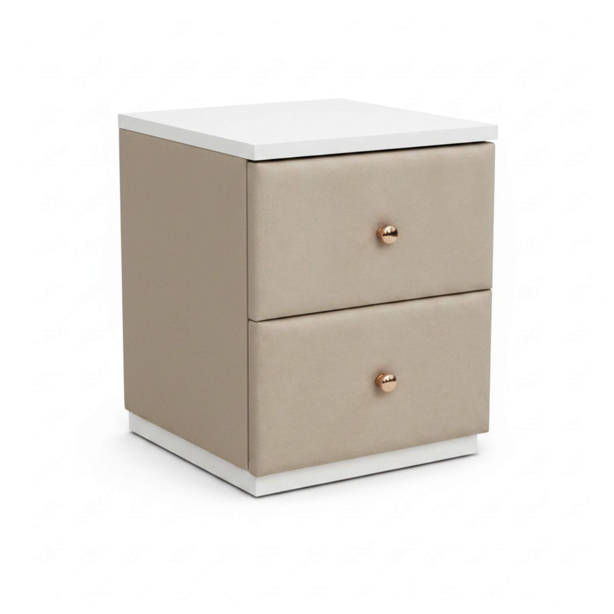 Fortune Night Stand – Compact Elegance with Upholstered Charm