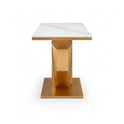 Cross Console Table CT10  Metallic Console Table with Marble Top