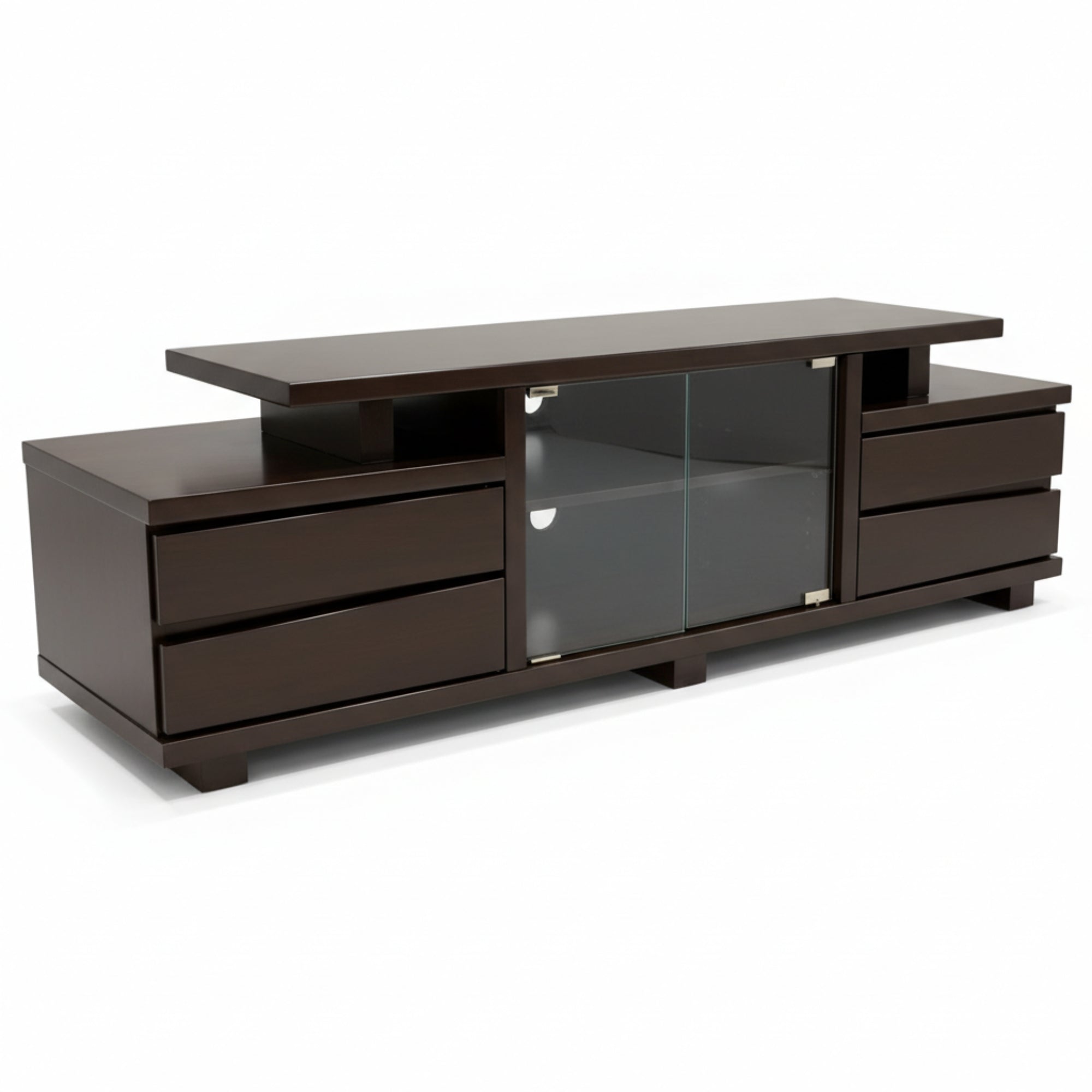 Oliver Entertainment Unit- Glossy Walnut Design with Spacious Modern Storage