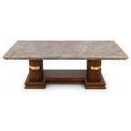 Lozenge Marble Coffee Table – Sculpted Elegance with Timeless Detailing