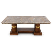 Lozenge Marble Coffee Table – Sculpted Elegance with Timeless Detailing