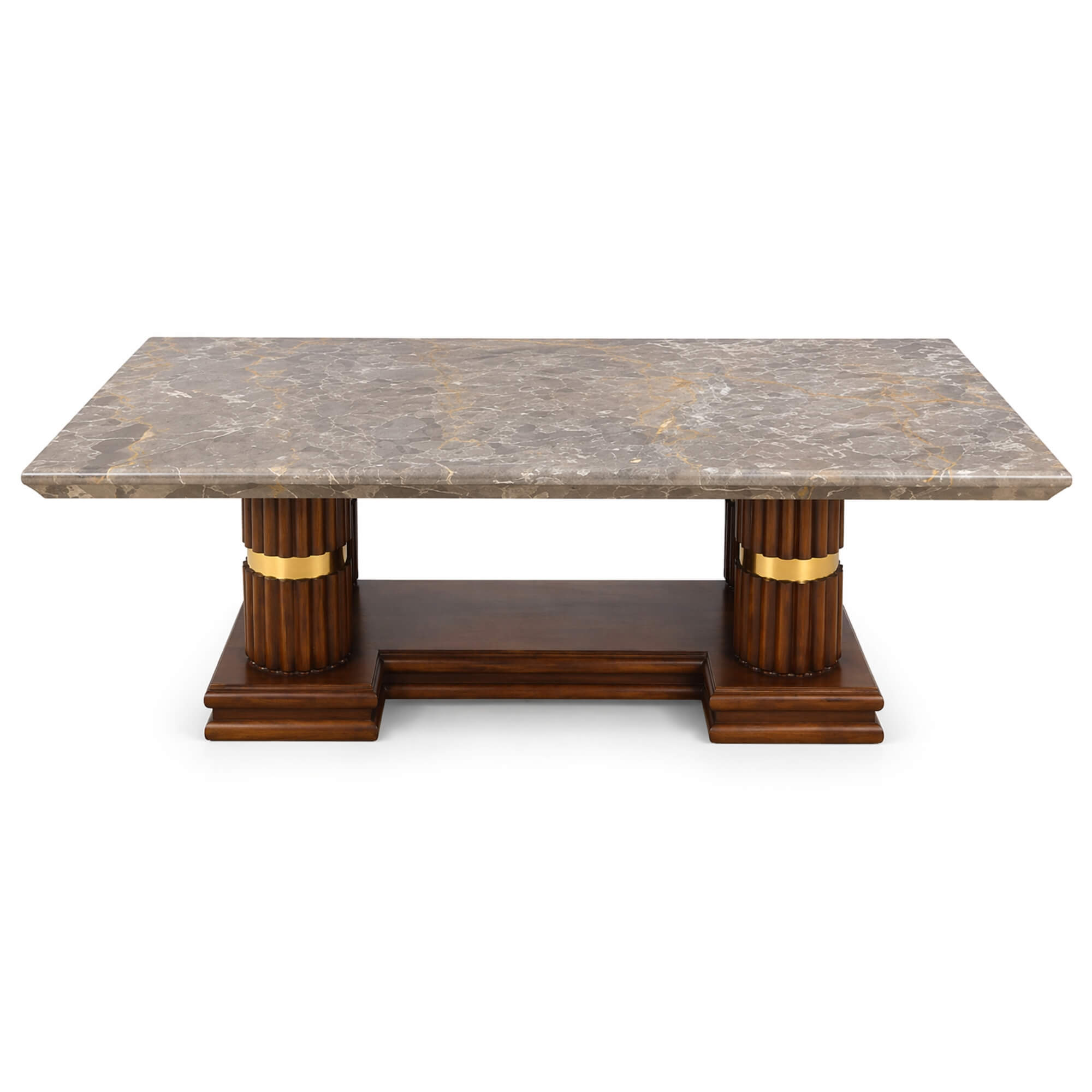 Lozenge Marble Coffee Table – Sculpted Elegance with Timeless Detailing